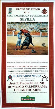 CARTEL PLAZA DE TOROS REAL MAESTRANZA DE CABALLERIA DE SEVILLA 20 ABRIL 1997