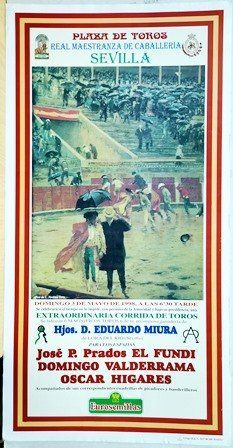 CARTEL PLAZA DE TOROS REAL MAESTRANZA DE CABALLERIA DE SEVILLA 3 MAYO 1998