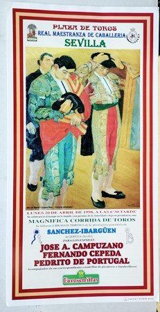 CARTEL PLAZA DE TOROS REAL MAESTRANZA DE CABALLERIA DE SEVILLA 20 ABRIL 1998