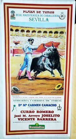 CARTEL PLAZA DE TOROS REAL MAESTRANZA DE CABALLERIA DE SEVILLA 28 ABRIL 1998