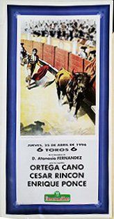 CARTEL PLAZA DE TOROS DE SEVILLA 25 DE ABRIL DE 1996