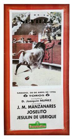 CARTEL PLAZA DE TOROS DE SEVILLA 20 DE ABRIL DE 1996