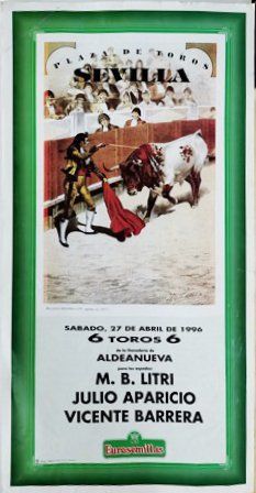CARTEL PLAZA DE TOROS DE SEVILLA 27 DE ABRIL DE 1996