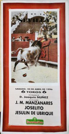CARTEL PLAZA DE TOROS DE SEVILLA 20 DE ABRIL DE 1996