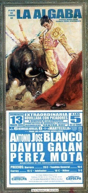 CARTEL PLAZA TOROS DE LA ALGABA DOMINGO 13 DE MARZO DE 2005