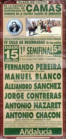 CARTEL PLAZA DE TOROS CAMAS (SEVILLA) SABADO 15 DE ABRIL DE 2000