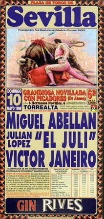 CARTEL PLAZA DE TOROS DE SEVILLA DOMINGO 10 DE MAYO DE 1998