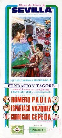 CARTEL PLAZA DE TOROS DE SEVILLA DOMINGO 25 DE OCTUBRE DE 1987