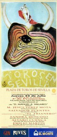 CARTEL PLAZA DE TOROS DE SEVILLA JUEVES 22 DE JULIO