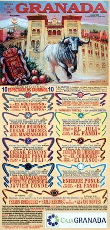 CARTEL PLAZA DE TOROS DE GRANADA DEL 5 AL 13 DE JUNIO DE 2004
