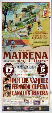 CARTEL PLAZA DE TOROS DE MAIRENA DEL ALCOR SABADO 17 DE ABRIL DE 2004