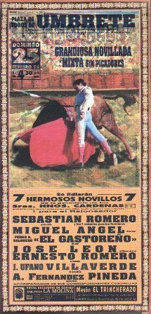CARTEL PLAZA DE TOROS DE UMBRETE 25 DE FEBRERO DE 2006
