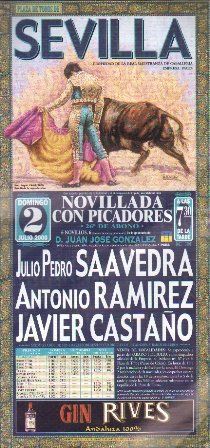 CARTEL PLAZA DE TOROS DE SEVILLA DOMINGO 2 DE JULIO DE 2000