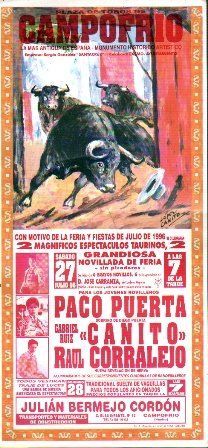 CARTEL PLAZA DE TOROS DE CAMPOFRIO (HUELVA) 27 Y 28 DE JULIO DE 1996