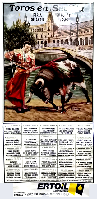 CARTEL DE TOROS SEVILLA FERIA DE ABRIL 1995