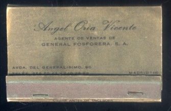 CAJA DE CERILLA ANGEL ORIA PEDIDO MINIMO 5€