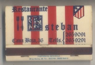 CAJA DE CERILLA RESTAURANTE ESTEBAN PEDIDO MINIMO 5€