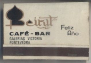 CAJA DE CERILLA  BEIRUT CAFÉ-BAR PEDIDO MINIMO 5€