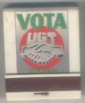 CAJA DE CERILLA VOTA UGT  PEDIDO MINIMO 5€