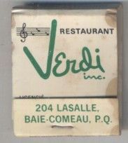 CAJA DE CERILLA RESTAURANTE VERDI PEDIDO MINIMO 5€