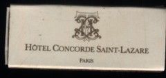 CAJA DE CERILLA HOTEL CONCORDE SAINT-LAZARE PEDIDO MINIMO 5€