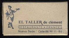 CAJA DE CERILLA EL TALLER DE CLEMENT RESTAURANTE FRANCES PEDIDO MINIMO 5€