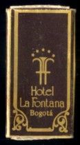 CAJA DE CERILLA HOTEL LA FONTANA BOGOTA  PEDIDO MINIMO 5€