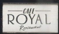 CAJA DE CERILLA CAFÉ ROYAL RESTAURANT  PEDIDO MINIMO 5€