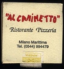 CAJA DE CERILLA RISTORANTE PIZZERIA AL CAMINETTO PEDIDO MINIMO 5€