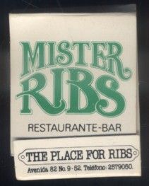 CAJA DE CERILLA MISTER RIBS RESTAURANTEº PEDIDO MINIMO 5€