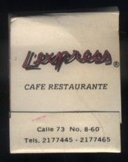 CAJA DE CERILLA CAFÉ RESTAURANTE L' EXPRESS PEDIDO MINIMO 5€