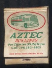 CAJA DE CERILLA  AZTEC BUS LINES  PEDIDO MINIMO 5€