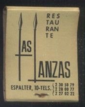 CAJA DE CERILLA  RESTAURANTE LAS LANZAS PEDIDO MINIMO 5€