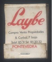CAJA DE CERILLA  LAYBE  PEDIDO MINIMO 5€