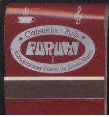CAJA DE CERILLA  CAFETERIA PUB FORUM  PEDIDO MINIMO 5€