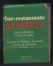 CAJA DE CERILLA  BAR RESTAURANTE ALMERIA  PEDIDO MINIMO 5€