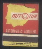 CAJA DE CERILLA  AUTOTUR AUTOMOVILES DE ALQUILER  PEDIDO MINIMO 5€