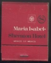 CAJA DE CERILLA  MARIA ISABEL SHERATON HOTEL  PEDIDO MINIMO 5€