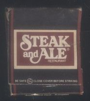 CAJA DE CERILLA  STEAK AND ALE  PEDIDO MINIMO 5€