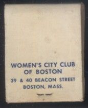 CAJA DE CERILLA   WOMAN'S CITY CLUB OF BOSTON PEDIDO MINIMO 5€