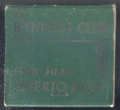 CAJA DE CERILLA  BANKER'S CLUB SAN JUAN DE PUERTO RICO  PEDIDO MINIMO 5€