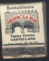 CAJA DE CERILLA MESON LA RUA  PEDIDO MINIMO 5€