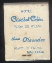 CAJA DE CERILLA HOTEL CRISTOBAL COLON MALLORCA  PEDIDO MINIMO 5€