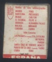 CAJA DE CERILLA HOTELES HUSA  PEDIDO MINIMO 5€