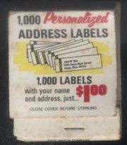 CAJA DE CERILLA 1.000 PERSONALIZED ADDRESS LABELS  PEDIDO MINIMO 5€