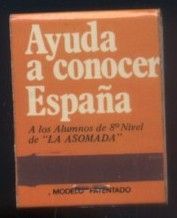 CAJA DE CERILLA AYUDA A CONOCER ESPAÑA  PEDIDO MINIMO 5€