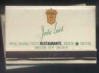 CAJA DE CERILLA BAR Y CERVECERIA JOSE LUIS  PEDIDO MINIMO 5€