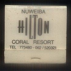 CAJA DE CERILLA NUWEIBA HILTON CORAL RESORT PEDIDO MINIMO 5€