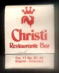 CAJA DE CERILLA CHRISTI RESTAURANTE BAR PEDIDO MINIMO 5€