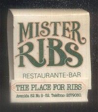 CAJA DE CERILLA MISTER RIBS RESTAURANTE BAR PEDIDO MINIMO 5€